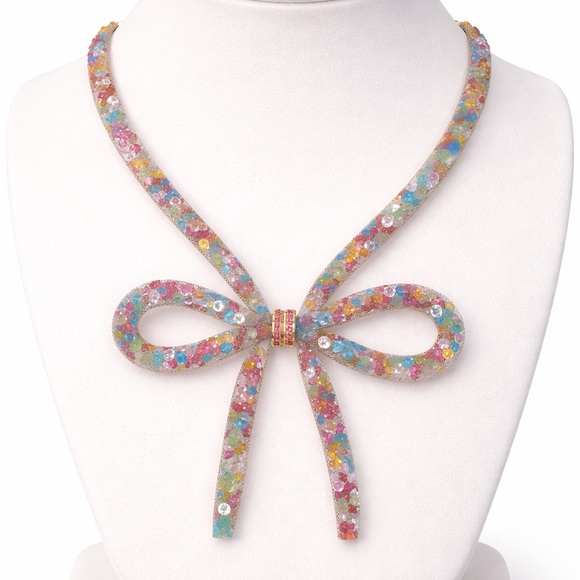 Betsey Johnson Jewelry - Betsy Johnson mesh crystal bow necklace